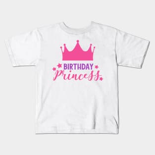 Birthday Princess, Little Princess, Crown, Stars Kids T-Shirt